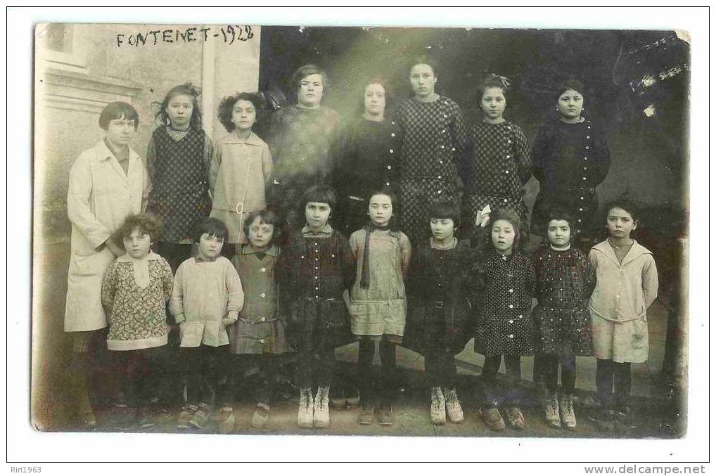 17- Fontenet-carte Photo D´école De 1928 - Autres & Non Classés