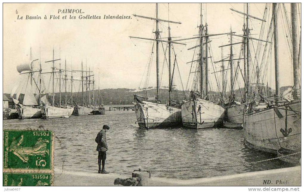 PAIMPOL (22) Port Goelettes Islandaises Voiliers Bateaux De Peche - Paimpol