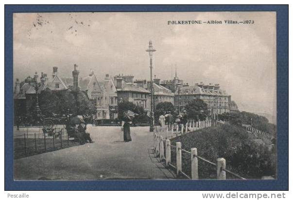 KENT - CP WITH ANIMATION FOLKESTONE - ALBION VILLAS - Nr 2073 - 1908 - Folkestone