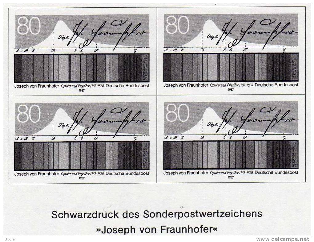 SD 11 Jahresblock 1987 BRD 1313 **/o Plus Schwarzdruck 52€ Frauenhofer Sonnenspektrum - Fisica