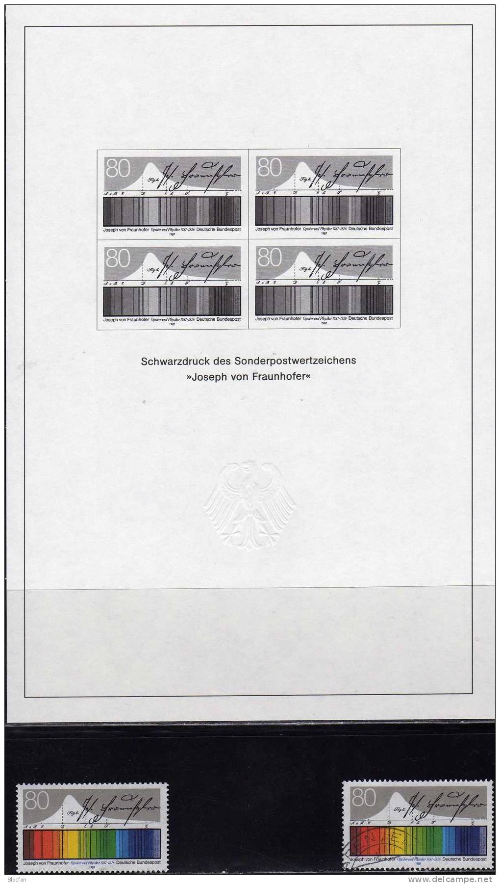 SD 11 Jahresblock 1987 BRD 1313 **/o Plus Schwarzdruck 52€ Frauenhofer Sonnenspektrum - Fisica