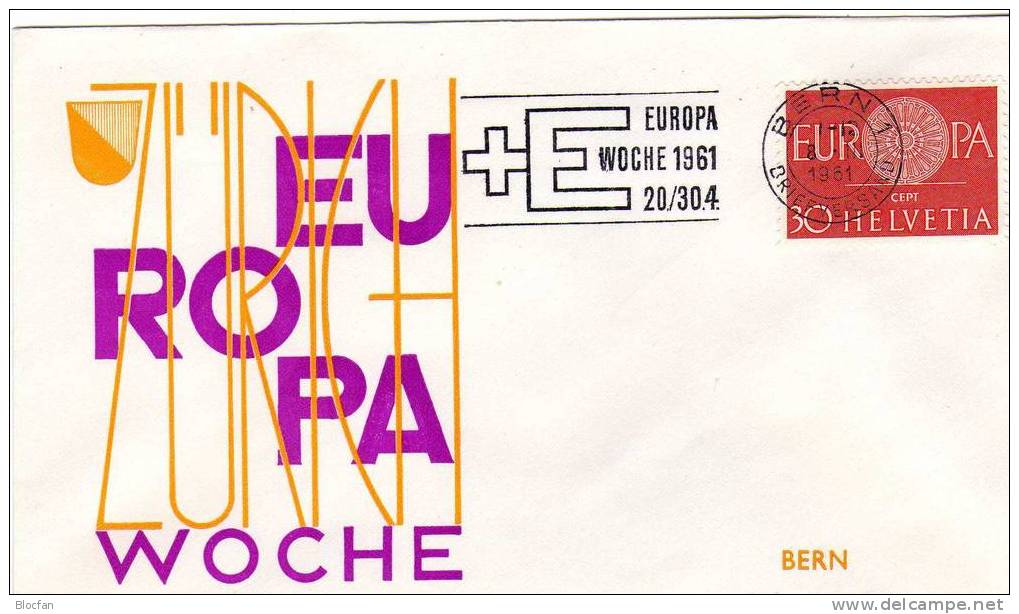 Sonderbrief Europa-Woche 1961 In Bern Schweiz 720+ FDC 2€ CEPT Römisches Wagenrad - Covers & Documents