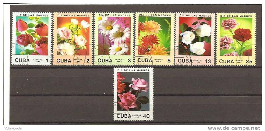 Cuba - Serie Completa Usata: Giornata Della Mamma - Fiori - Rosen