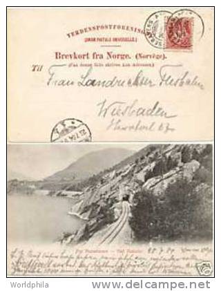 Norway-Germay Vintage Postcard "Fra Vossebanen-Veo Vaksdal". VOSSEBANEN POST / RAILWAY 1904 - Ouvrages D'Art