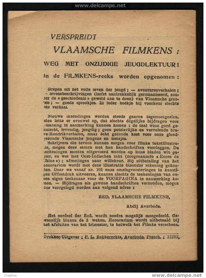 VLAAMSCHE FILMKES NR195 BRIGANDS OF HELDEN    JOHAN VERHEYDEN   +-1931 - Vecchi