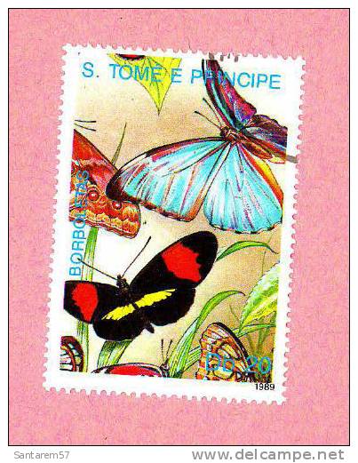 Timbre Oblitéré Used Mint Stamp Selo Carimbado Borboletas Butterfly Papillons Db 20 S. TOME E PRINCIPE 1989 - Sao Tome En Principe