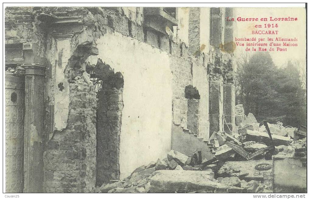 54 BACCARAT - Bombardé Par Les Allemands Vue Intérieure D'une Maison De La Rue Du Pont(guerre 1914) - Baccarat
