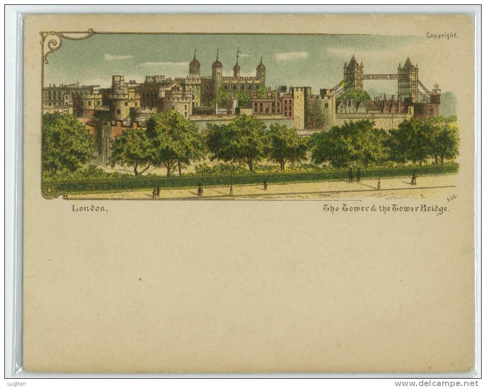 Mini Cartoline - Londra - Periodo Liberty - Trafalgar Square - The Tower & The Tower Bridge - View - Panorami - Animate - Trafalgar Square