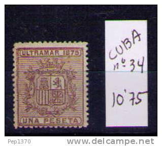 CUBA - SELLO Yvert Nº 34 - Cuba (1874-1898)