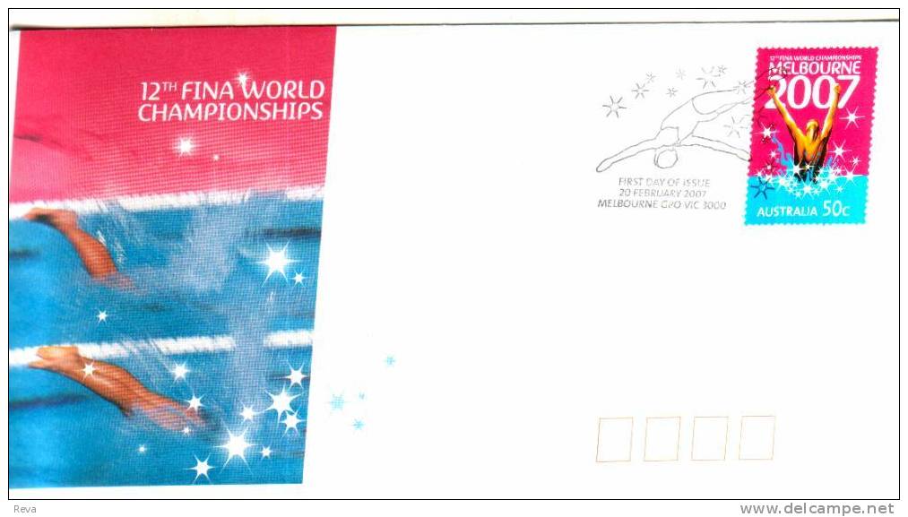 AUSTRALIA  FDC SWIMMING 12TH WORLD GAMES SPORT 50 CTS STAMP  DATED 20-02-2007 CTO SG? READ DESCRIPTION !! - Covers & Documents