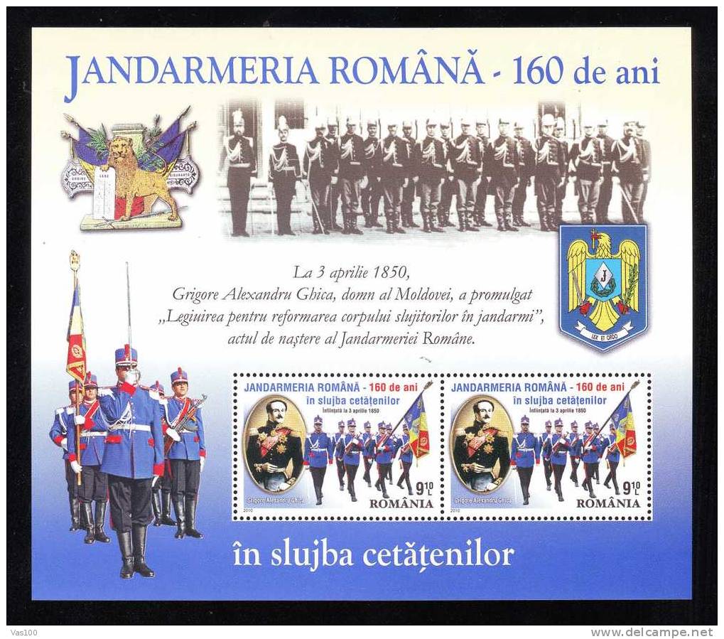 1850-2010 Years Romanian Gendarmerie Block,MNH.new 2010 ! - Police - Gendarmerie