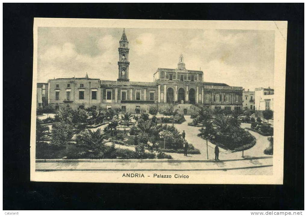 S1772 CARTOLINA ILLUSTRATA PUGLIA ANDRIA PALAZZO CIVICO  FP. NV. - Andria