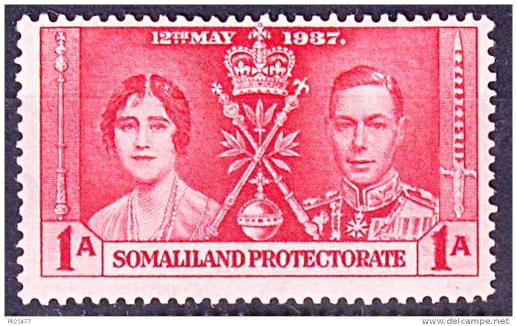 British Somaliland 1937 KG VI Coronation 1Anna Mint - Somalilandia (Protectorado ...-1959)