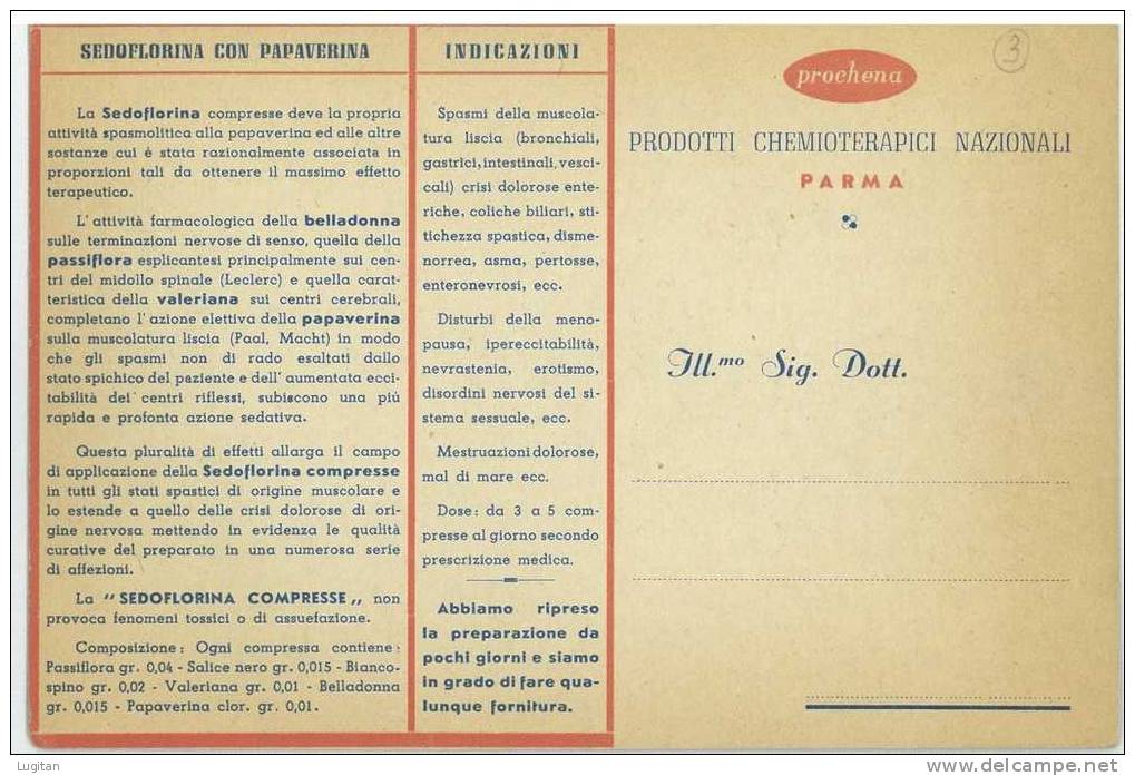 Cartolina - Brossure Della Ditta Prochena - Prodotti Chemioterapici Nazionali - Parma - - Medicina