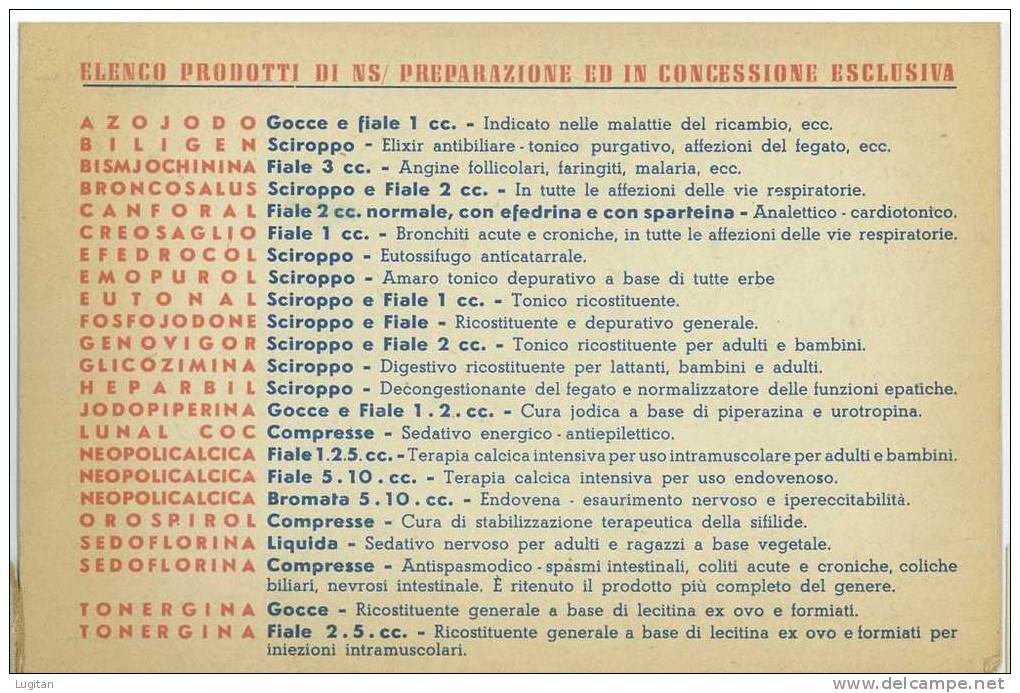 Cartolina - Brossure Della Ditta Prochena - Prodotti Chemioterapici Nazionali - Parma - - Medicina