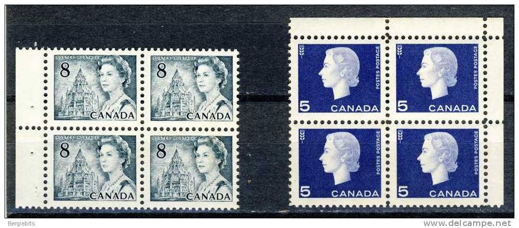 1971 Canada   Block  Of  4 " Queen Elizabeth 8 Cent Centennial Definitive & 1963 5 Cent Cameo "   All MNH - Blocks & Sheetlets