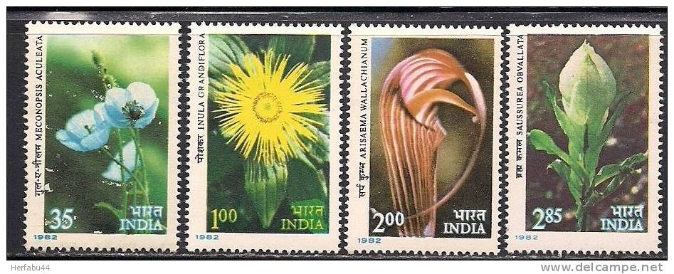 India     Himalayan Flowers     Set SC# 959-62 MNH** CV$10.00 - Nuevos