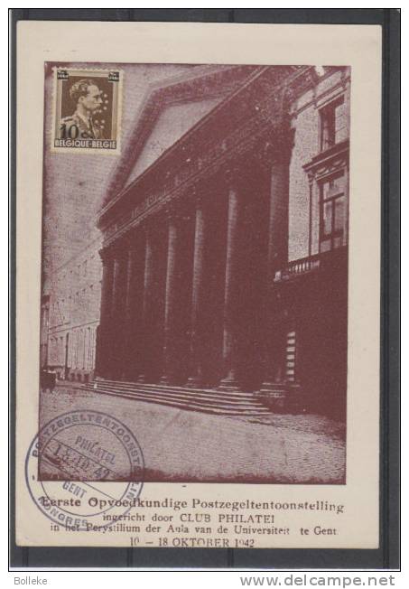 Perforés - Belgique - Carte Postale De 1949 Avec Timbre Perforé - Non Oblitéré ( Pas Autorisé ) - Perforadas