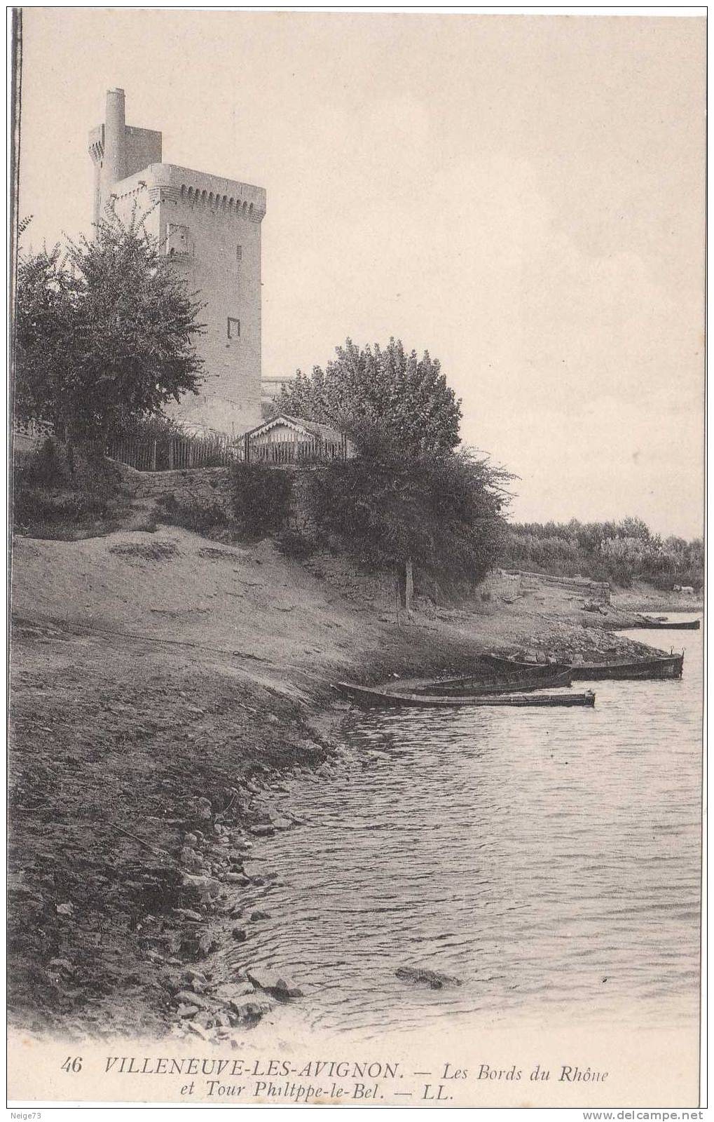 Cpa Du 30 - Villeneuve Les Avignon - Les Bords Du Rhône Et La Tour Philippe Le Bel - Villeneuve-lès-Avignon