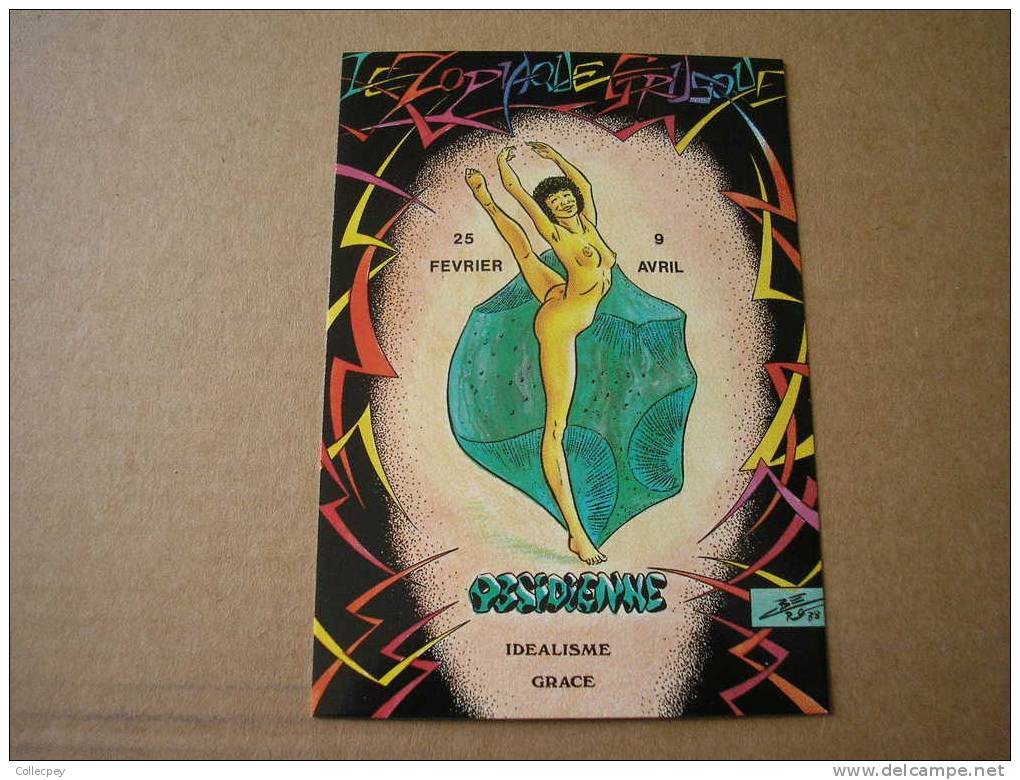 CP HOROSCOPE ETRUSQUE Femme Nue Signe Du Zodiaque OBSIDIENNE Illustrateur Charles Berg - Astrologie