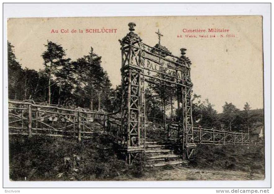 Cpa Col De La SCHLUCHT Cimetière Militaire Weick 12544 - Cimiteri Militari