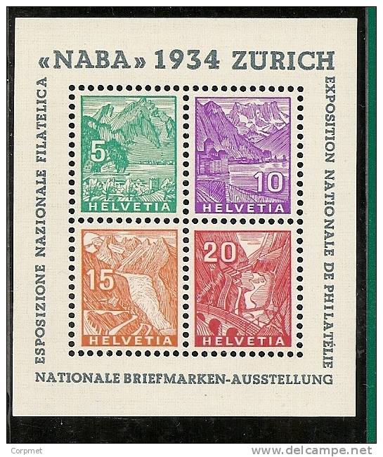 SWITZERLAND - 1934 Souvenir Sheet NABA - Expo Nationale De Philatélie A Zurich - Yvert # 1 - Zumstein # 1 - MINT (LH) - Blocks & Sheetlets & Panes