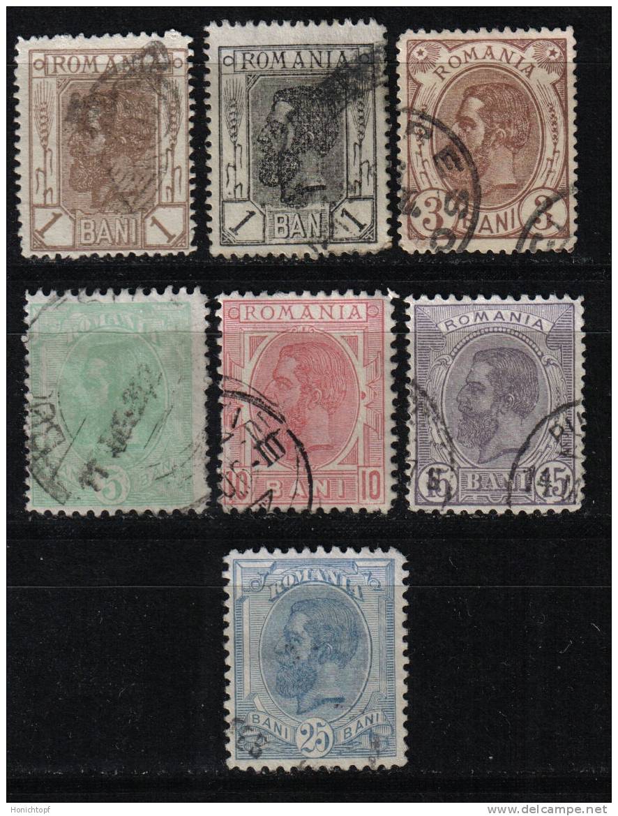 Rumänien; 1900/11; Michel 127/44 O; König Karl I; 7 Werte - Usado
