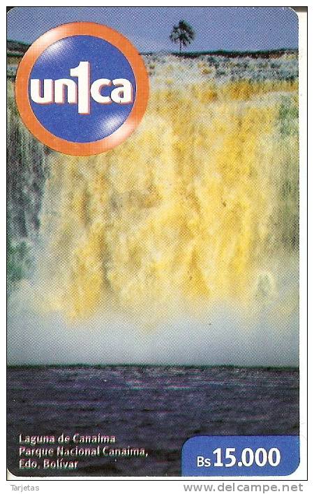 TARJETA DE UNICA DE VENEZUELA DE LAGUNA DE CANAIMA  (CASCADA-CATARATA-WATERFULL) - Paisajes