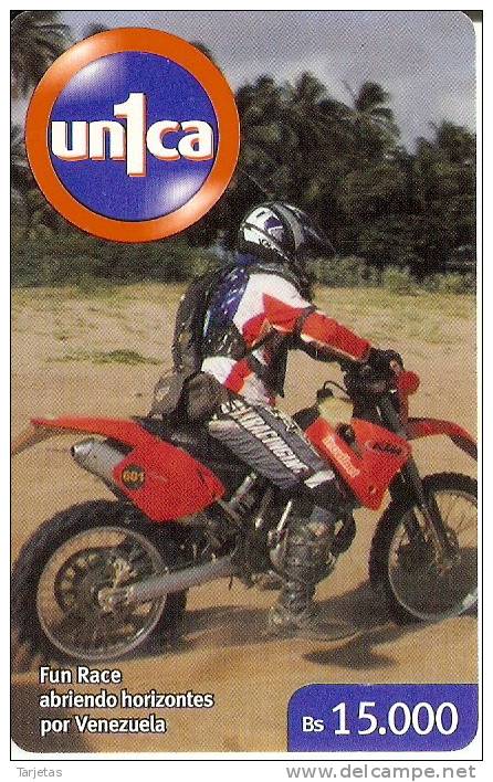 TARJETA  DE VENEZUELA DE MOTOCROS FUN RACE (MOTO) - Venezuela