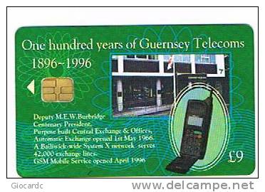 GUERNSEY  - GT CHIP -  100^ GT: DEPUTY M.E.W. BURBRIDGE 9 POUNDS (USED)  -  RIF. 4305 - Telefone