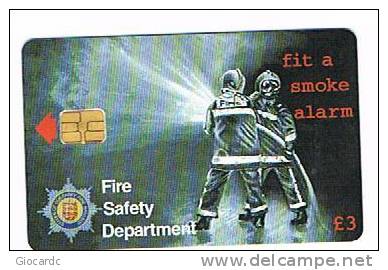 GUERNSEY  - GT CHIP -  FIRE SAFETY WEEK: FIT A SMOKE ALARM 3 POUNDS (USED)  -  RIF. 4318 - Feuerwehr