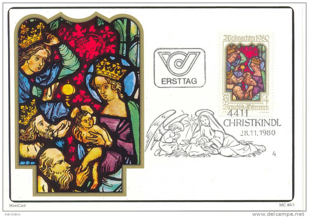 Autriche 1980 " Vitrail De L´abbaye De Viktring " Carte Maximum Yvert 1491 - Verres & Vitraux