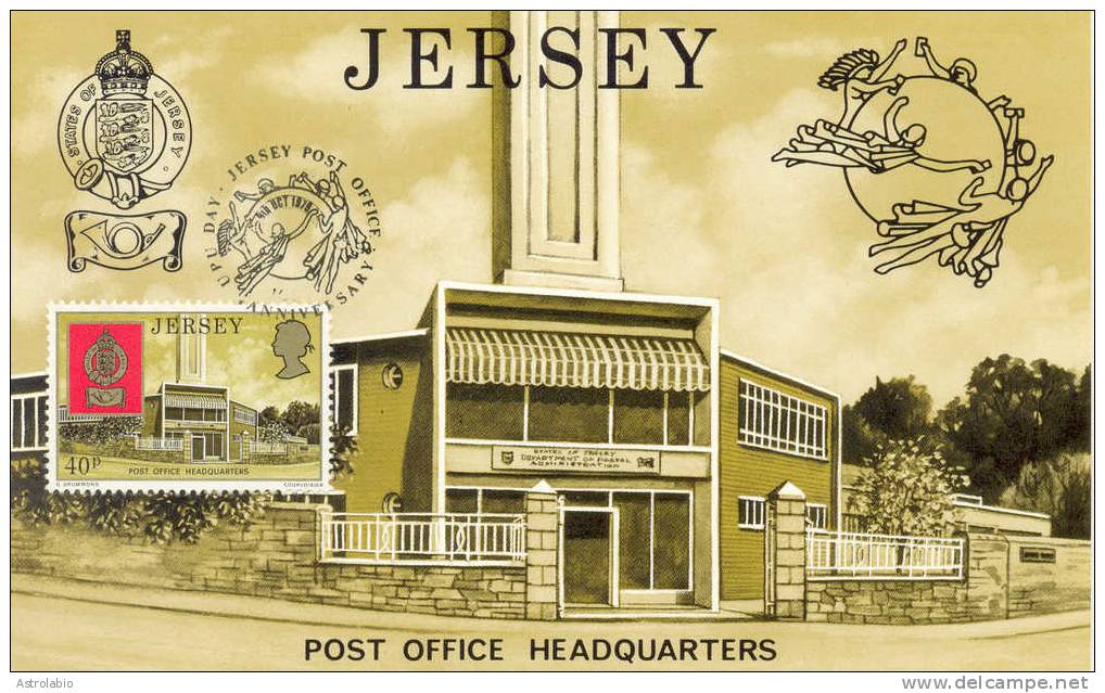 Ile De Jersey 1976 " La Poste De Jersey " Obliteration UPU, Carte Maximum Yvert 144 - U.P.U.