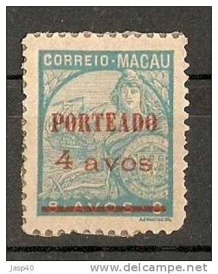 N - MACAU AFINSA PORTEADO 46 - NOVO COM CHARNEIRA - MH - Unused Stamps