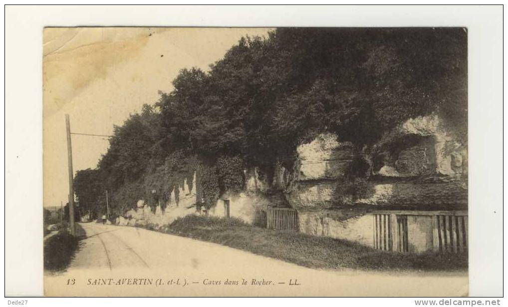 CPA Animée - SAINT-AVERTIN - Caves Dans Le Rocher - Ayant Circulé En 1918 - Saint-Avertin