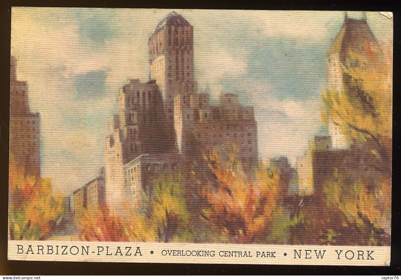 CPM  Etats Unis  NEW YORK  Barbizon Plaza Overlooking Central Park - Central Park