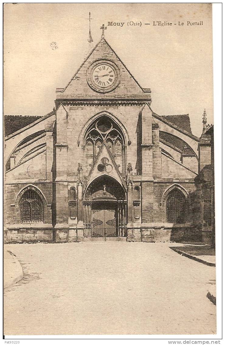 60. MOUY : L'Eglise, Le Portail / CPA écrite / Bon Etat - Mouy