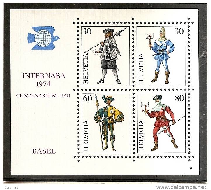 SWITZERLAND - 1974 Souvenir Sheet  INTERNABA 1974 - Yvert # 22 - Zumstein # 50 - MINT (NH) - Blokken