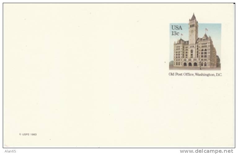 Scott # UX99, Old Post Office Washington DC, 13 Cent Postal Card, Mint - 1981-00