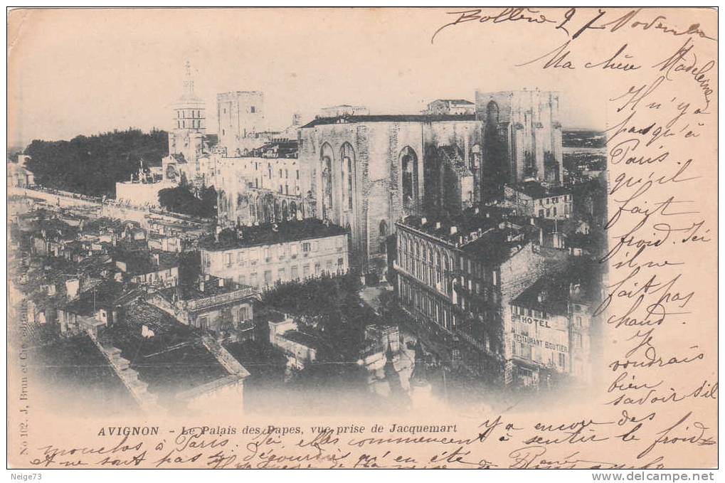 Cpa Du 84 - Avignon - Le Palais Des Papes , Vue Prise De Jacquemart - Vers 1900 - Avignon