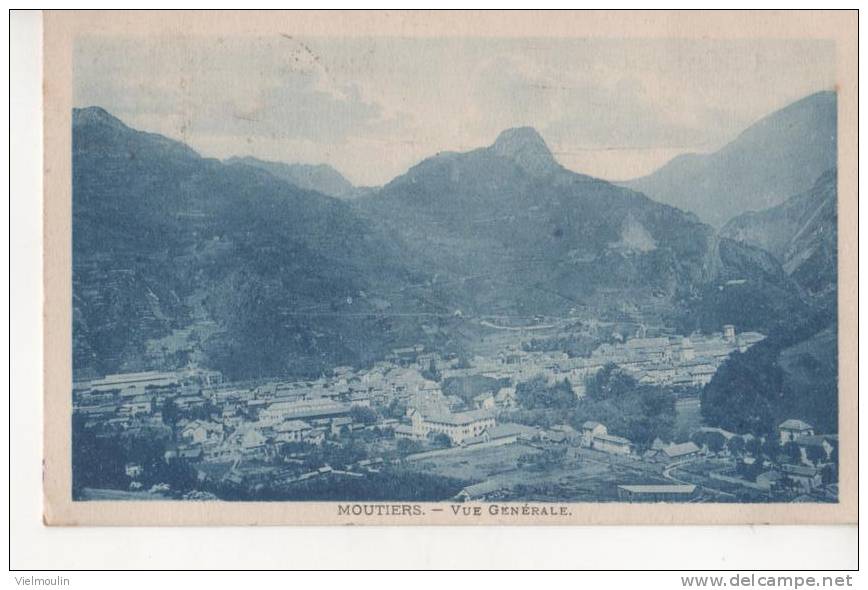 MOUTIERS 73 VUE GENERALE BELLE CARTE COLORISEE - Moutiers