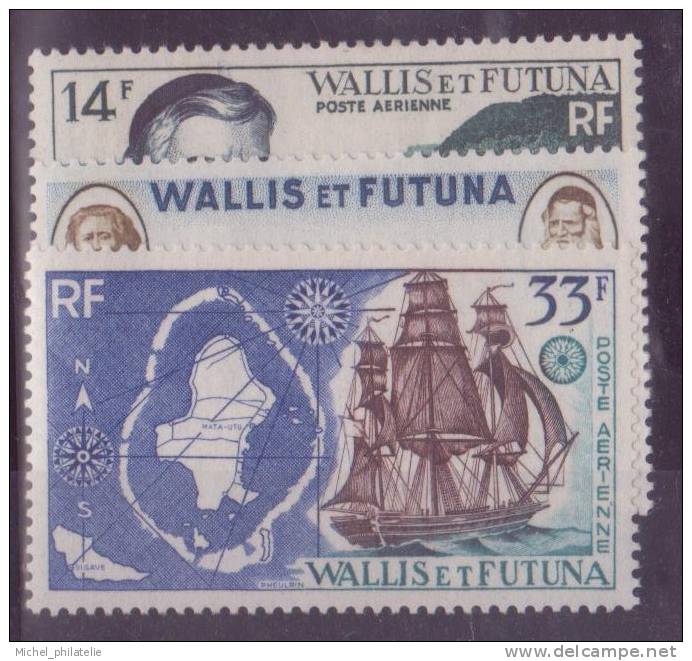 WALLIS ET FUTUNA N° 15/17*  PAR AVION NEUF AVEC CHARNIERE PORTRAIT PIERRE CHANEL-PAYSAGE-CARTE VOILIER - Ongebruikt