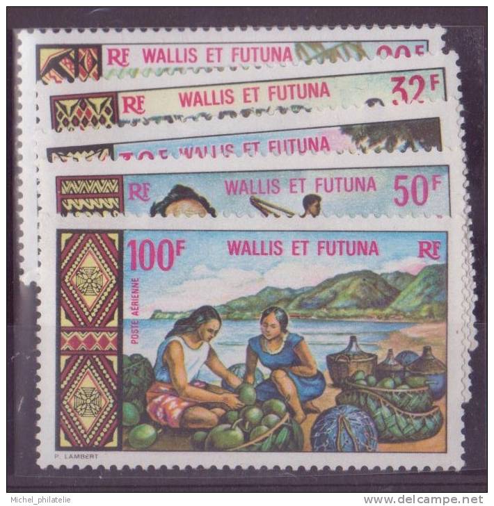 WALLIS ET FUTUNA N° 33/37*  PAR AVION NEUF AVEC CHARNIERE  ASPECTS  DES ILES SUJET DIVERS - Unused Stamps