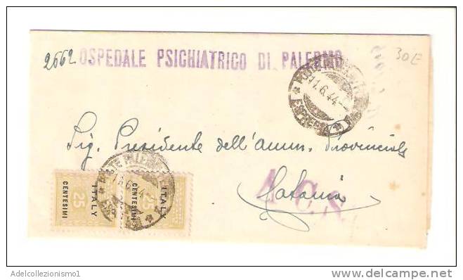 2488) Lettera Con 2x25c. Occupazione Americana Da Palermo A Catania Il 11-6-1944 - Occ. Anglo-américaine: Sicile