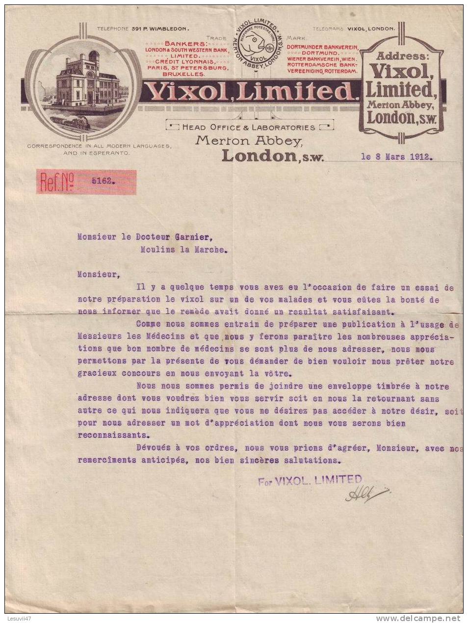 London " Vixol, Limited ", 1912. - United Kingdom