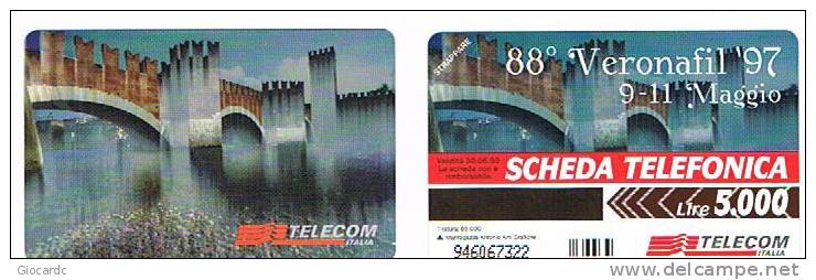 TELECOM ITALIA  - CAT. C.& C 2675 -  88^ VERONAFIL 1997 (PONTE) -  NUOVA - Pubbliche Speciali O Commemorative