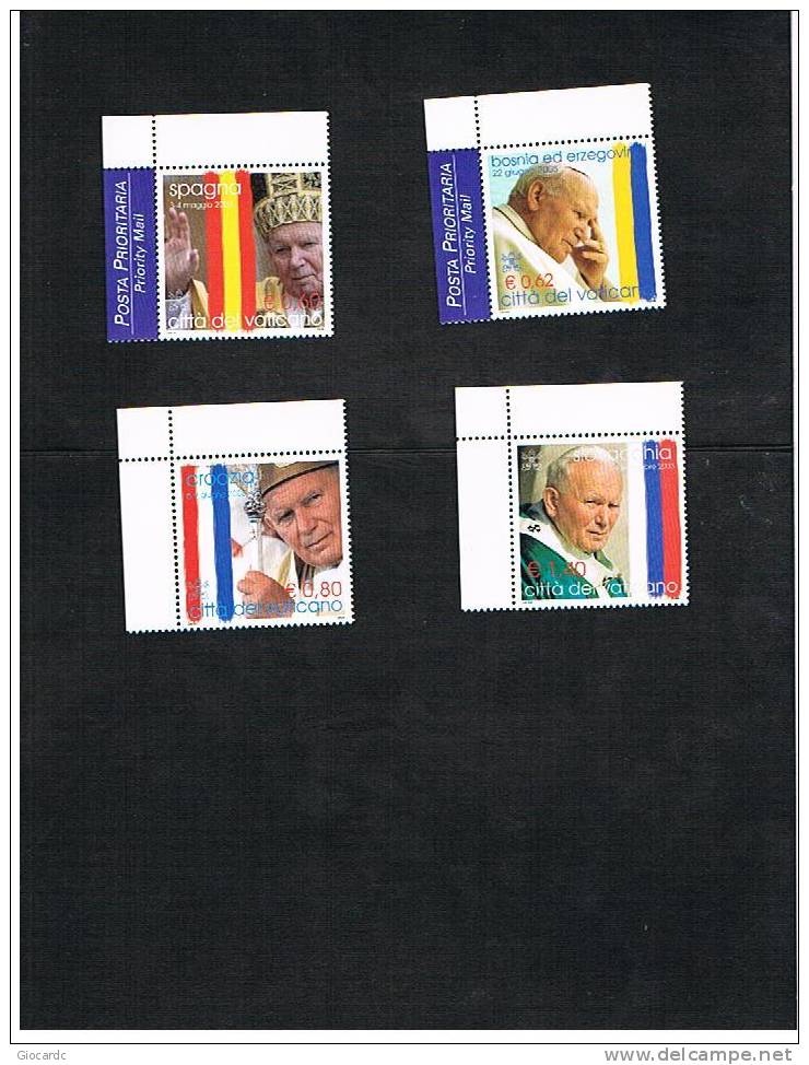VATICANO - UNIF.1349.1352   - 2004  I VIAGGI NEL MONDO DI GIOVANNI PAOLO II NEL 2003  - NUOVI (MINT) ** - Unused Stamps