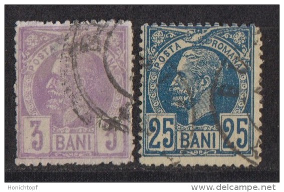 Rumänien; 1885/89; Michel 61 + 68 O; König Karl I - Used Stamps