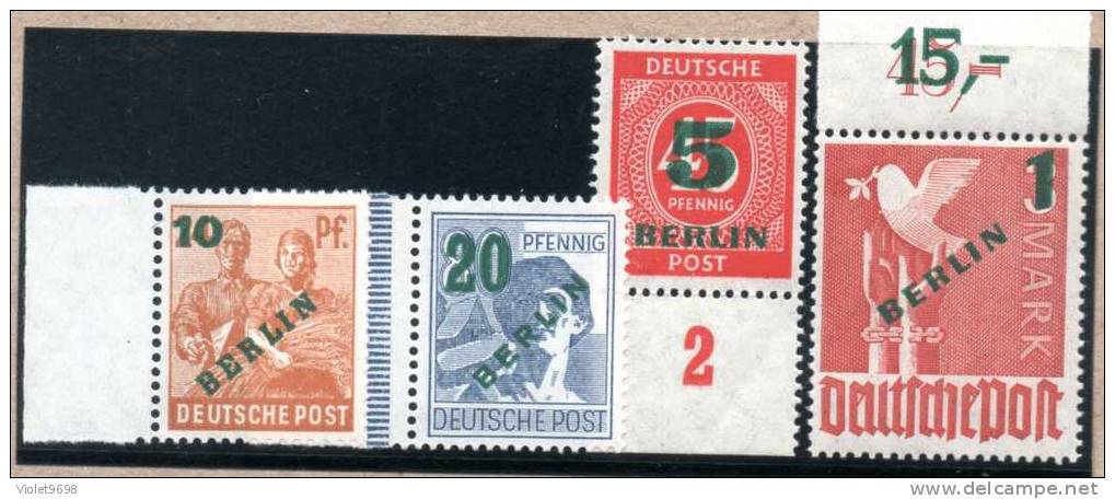 Allemagne Berlin : TP N° 47/50 ** - Unused Stamps