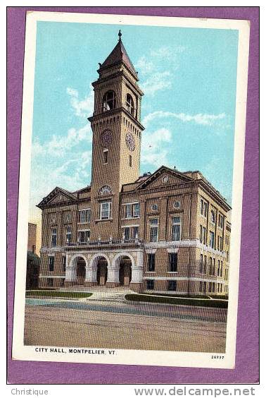 City Hall, Montpelier, VT.  1910-20s - Montpelier